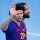 Thiagus Petrus, do Barcelona, errou na cobrança de pênaltis da semifinal da Champions League de handebol