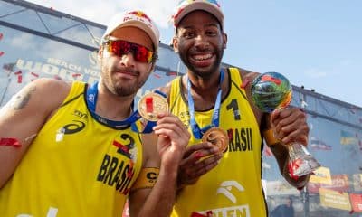 Evandro e Bruno Schmidt, do vôlei de praia