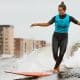 Chloé Calmon na etapa de NYC do Circuito Mundial de longboard