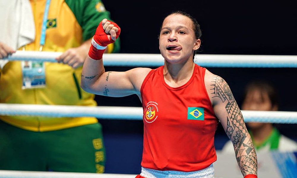 Bia Ferreira, no boxe dos Jogos Mundiais Militares