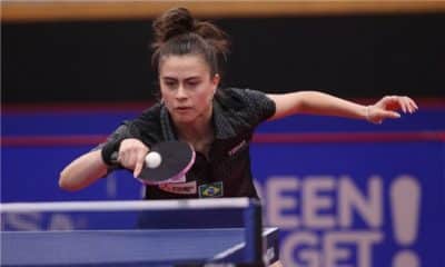 Bruna Takahashi no Pré-Olímpico Latino de Equipes de tênis de mesa