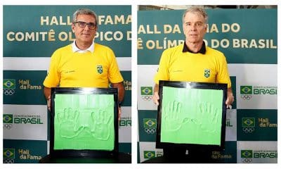 José Roberto Guimarães e Bernardinho no Hall da fama do COB