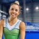 Camilla Gomes. no Mundial de Ginástica de Trampolim em Tóquio