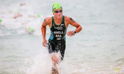 Djenyfer Arnold, na etapa de Santo Domingo da Copa do Mundo de triatlo Karlovy Vary