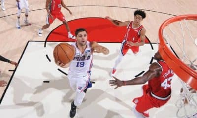 Raulzinho, no Philadelphia 76ers, na NBA
