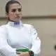 Amanda Simeão, na Etapa de Barcelona da Copa do Mundo de espada de esgrima seleção feminina copa do mundo de espada