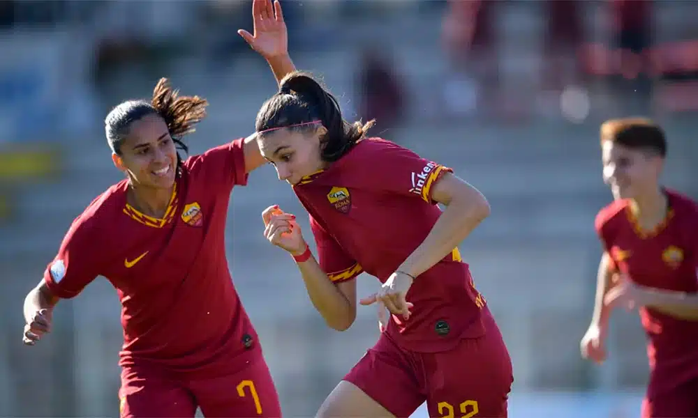 Andressa, da Roma, no campeonato italiano de futebol feminino