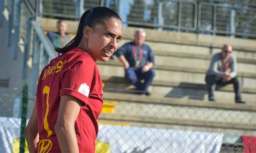 Andressa, da Roma, no campeonato italiano de futebol feminino