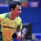 Hugo Calderano comemora na Hungria. Crédito: ITTF.