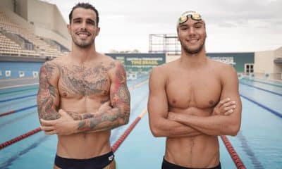 Bruno Fratus e Murilo Sartori no CT Time Brasil - Foto: Beto Noval/COB