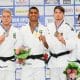 Leonardo Gonçalves e Rafael Buzacarini no pódio do Aberto de Oberwart de judô
