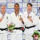 Leonardo Gonçalves e Rafael Buzacarini no pódio do Aberto de Oberwart de judô
