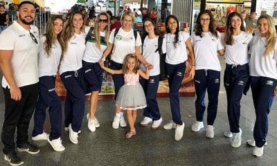 Seleção brasileira de ginástica rítmica do Grand Prix de Moscou nas 5 bolas e série mista