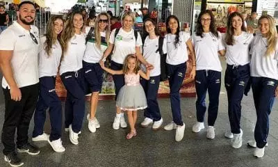 Seleção brasileira de ginástica rítmica do Grand Prix de Moscou nas 5 bolas e série mista