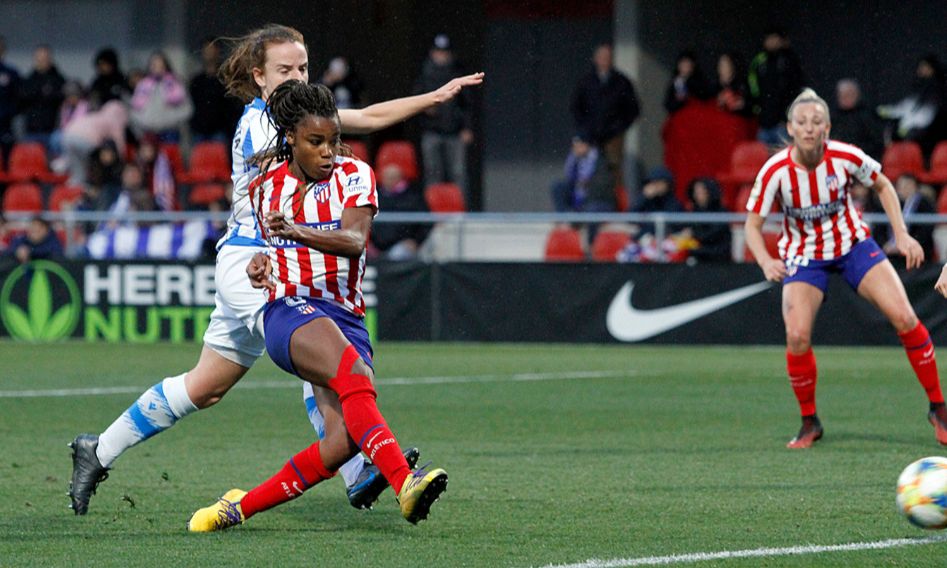 Com dois gols no primeiro tempo, brasileira foi essencial na vitória do Atlético de Madrid (Foto: Atlético de Madrid/Divulgação)