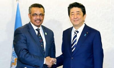 coronavírus oms Tedros Ghebreyesus Shinzō Abe japão