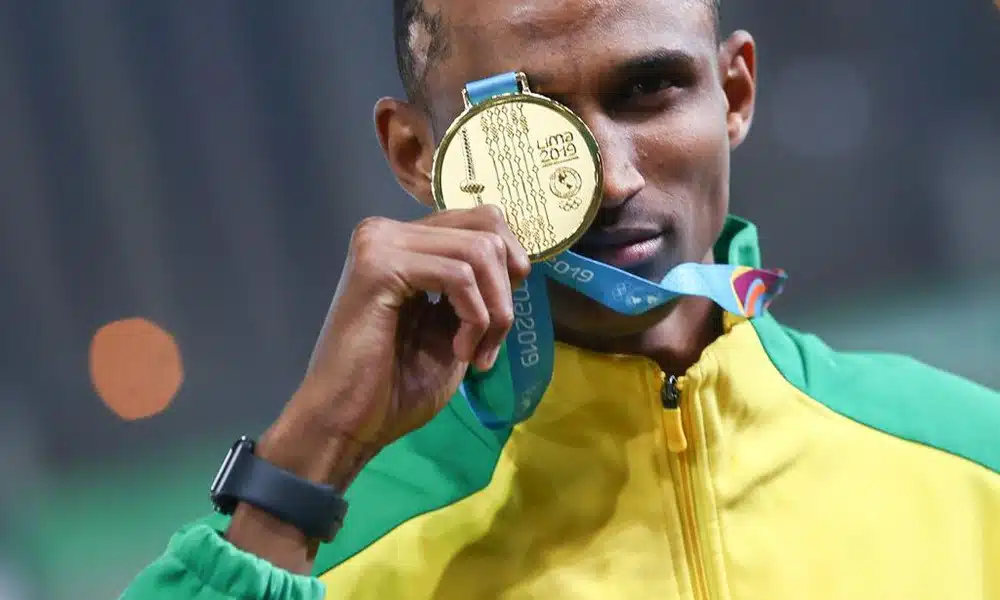 Alison dos Santos 400m com barreiras masculino Atletismo