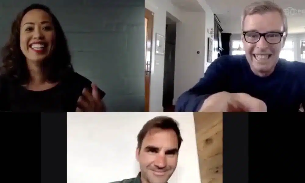 Herói do tênis, o suíço Roger Federer invadiu uma live para agradecer uma enfermeira que atua na linha de frente da batalha contra o coronavírus