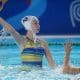 Viviane Bahia em ação pela seleção de polo aquático feminino