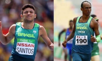 Petrúcio Ferreira e Alison dos Santos, ambos do atletismo