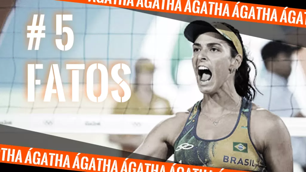 Ágatha Rippel comemora ponto conquistado (Arte: Caio Poltronieri para o quadro cinco fatos)