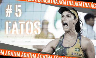Ágatha Rippel comemora ponto conquistado (Arte: Caio Poltronieri para o quadro cinco fatos)