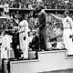 Berlim 1936 Jesse Owens no pódio