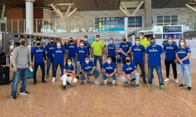 O primeiro grupo do programa Missão Europa já está a caminho de Portugal. Nesta sexta-feira (17), o COB (Comitê Olímpico do Brasil) colocou no avião uma delegação com 112 pessoas, sendo 76 atletas de seis modalidades diferentes. Neste elenco estão integrantes do boxe, ginástica artística, ginástica rítmica, judô, nado artístico e natação.