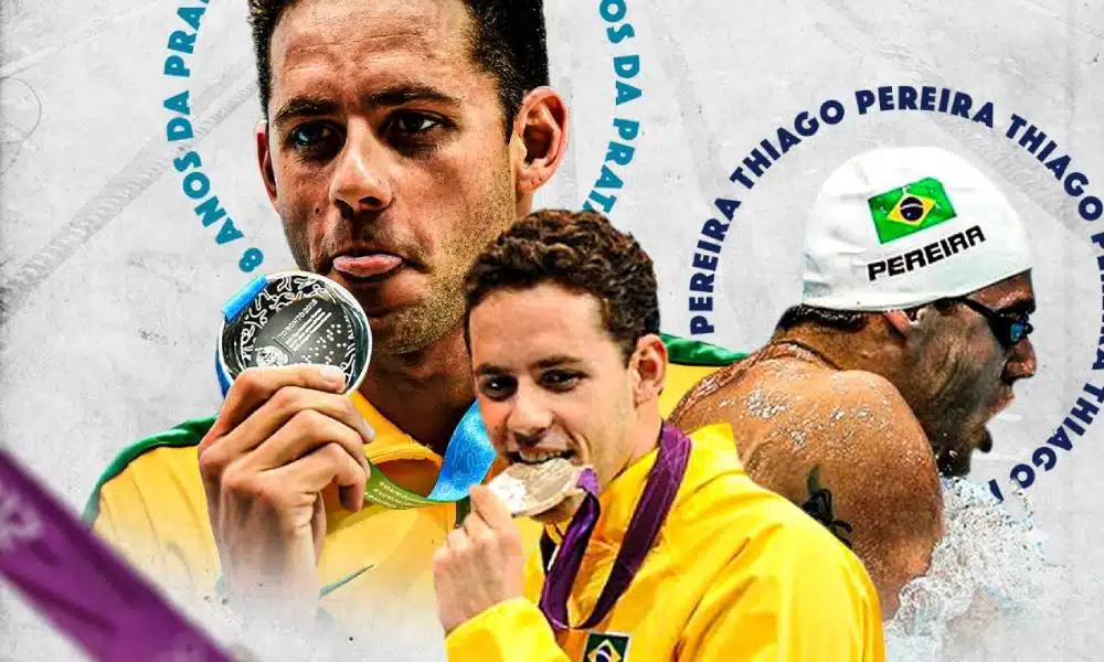 Há 8 anos, Thiago Pereira deixou Michael Phelps pra trás e faturou prata