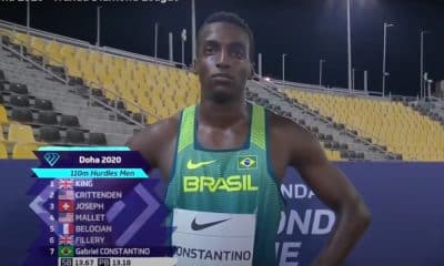 Gabriel Constantino quarto lugar nos 110 m com barreiras na etapa de Doha da Liga Diamante de Atletismo