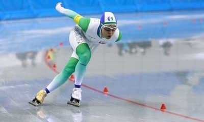 João Victor da Silva compete em prova de patinação de velocidade