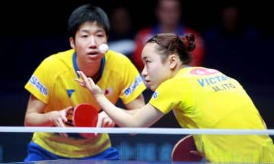 Jun Mizutani e Mima Ito (dir), aposta do Japão na dupla mista na Olimpíada