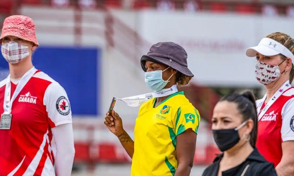Ane Marcelle pódio Pré-Olímpico das Américas de tiro com arco