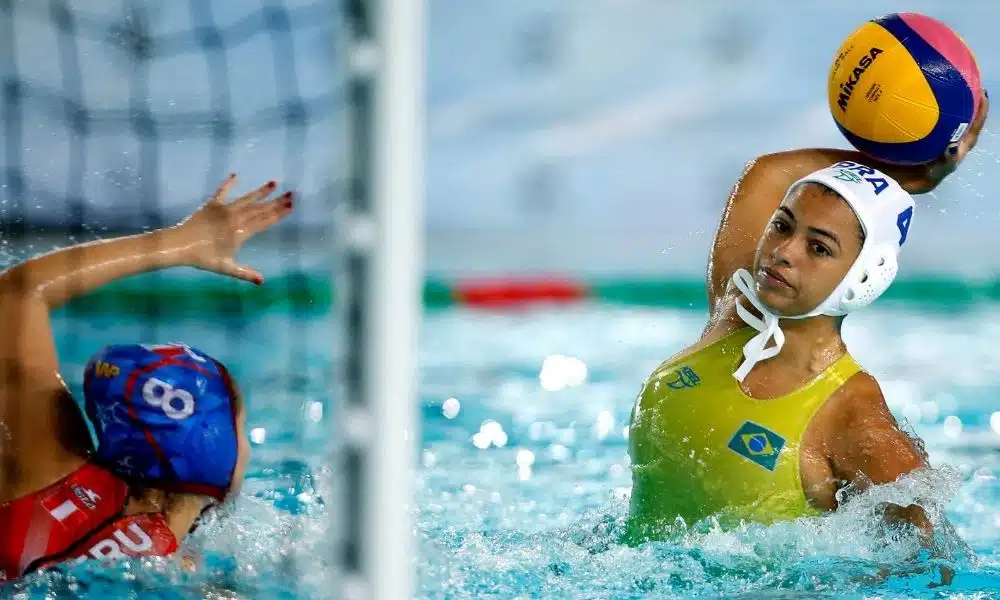 Brasil x Peru polo aquático feminino sul-americano de esportes aquáticos