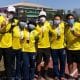 equipe masculina e feminina do arco recurvo medalhistas no campeonato pan-americano de tiro com arco