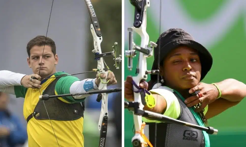 marcus d'almeida ane marcelle dos santos ouro na equipe mista do arco recurvo no campeonato pan-americano de tiro com arco