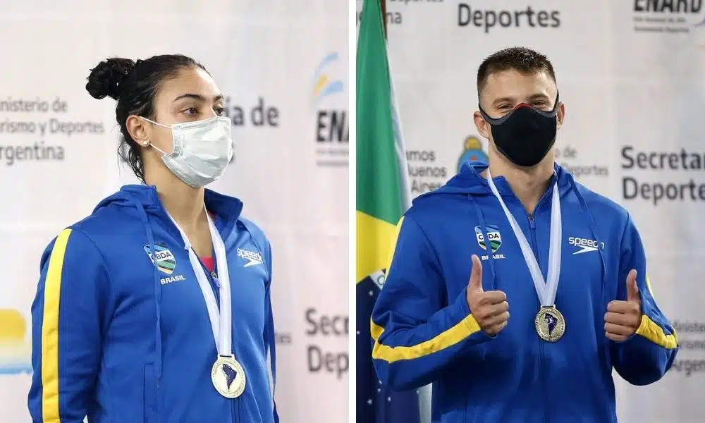rafaela raurich e victor baganha campeonato sul americano de esportes aquáticos
