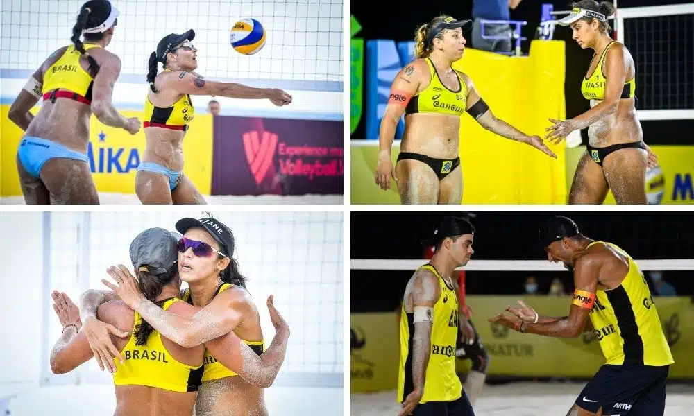 Quatro duplas brasileiras nas quartas de final do Cancún Hub no Circuito Mundial de vôlei de praia