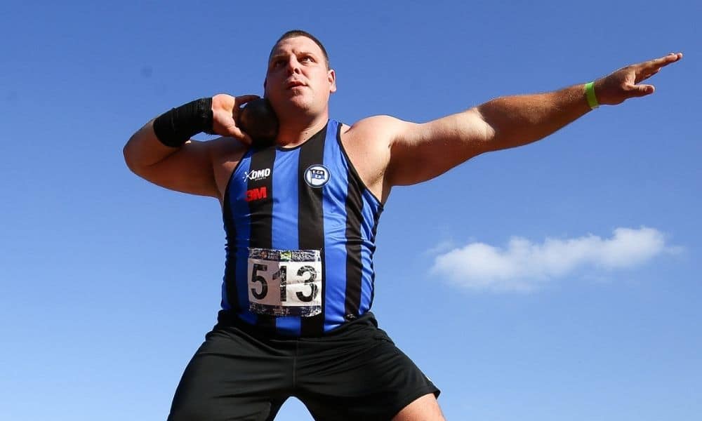 Darlan Romani conquista o 10º título do Troféu Brasil de Atletismo arremesso do peso arremesso de peso Justo Navarro