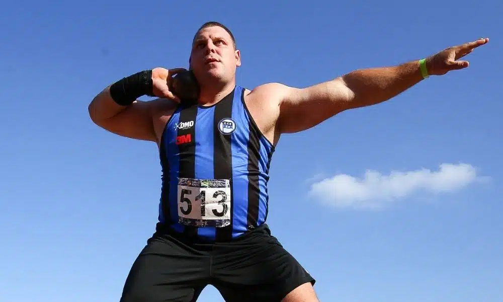 Darlan Romani conquista o 10º título do Troféu Brasil de Atletismo arremesso do peso arremesso de peso Justo Navarro