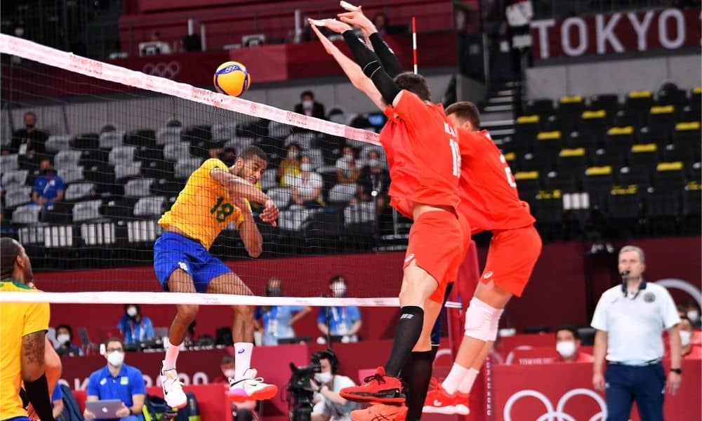 Brasil e Rússia - Seleção brasileira de vôlei masculino - Jogos Olímpicos de Tóquio