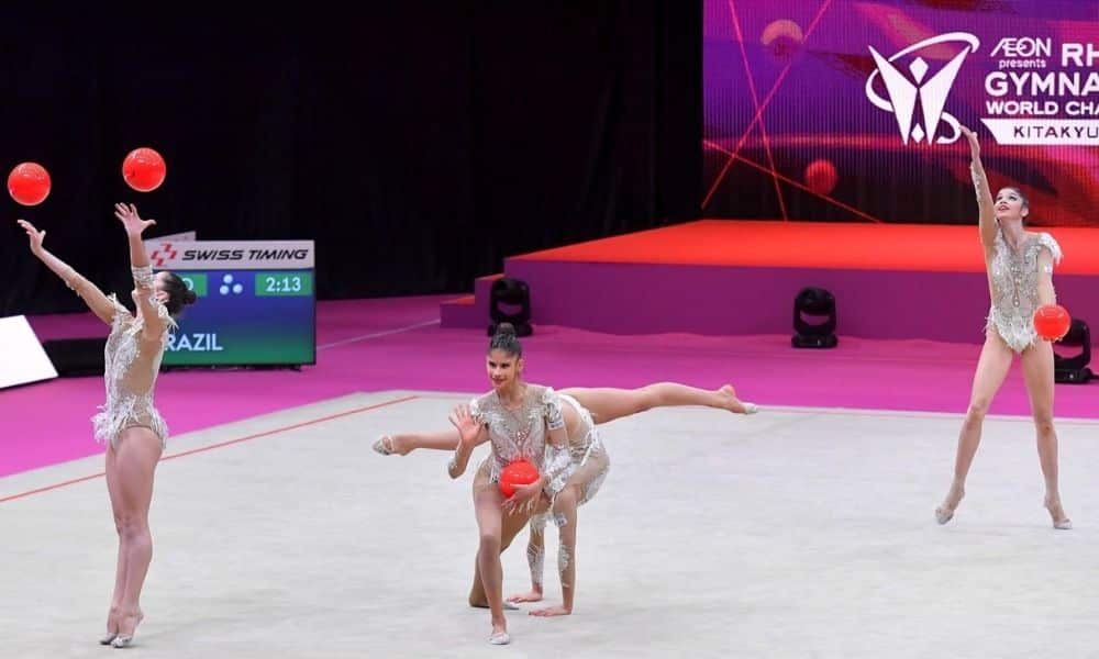 Conjunto 5 bolas Brasil Mundial de ginástica rítmica