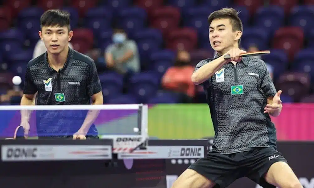 Eric Jouti e Vitor Ishiy WTT Feeder de Dusseldorf tênis de mesa
