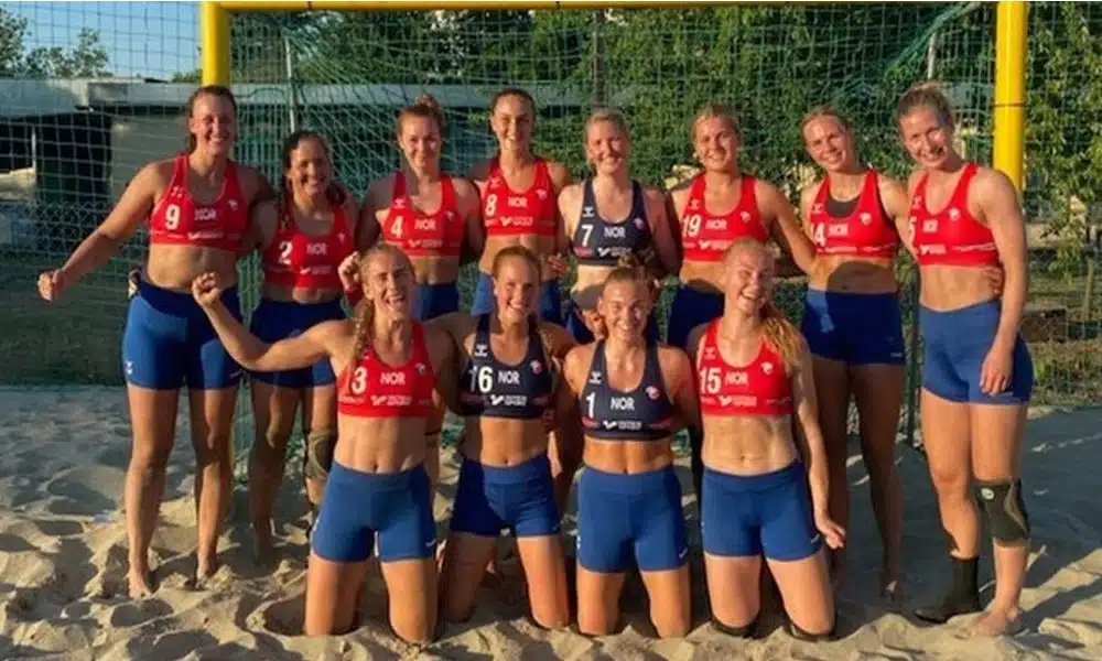 handebol de praia Noruega biquini