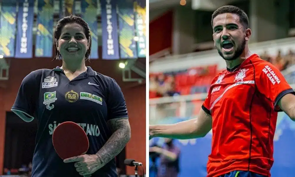 Bruna Alexandre Guilherme Teodoro campeões do Brasileiro de tênis de mesa