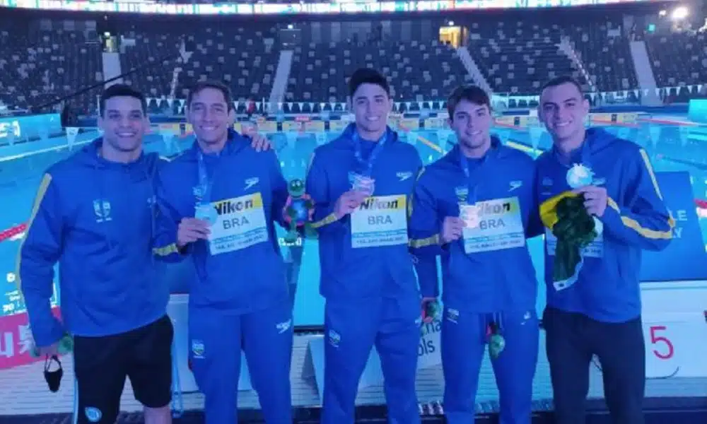 Brasil REVEZAMENTO 4X200M Mundial de natação de piscina curta
