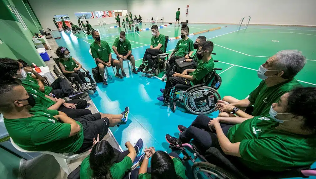 bocha paralímpica treinamento