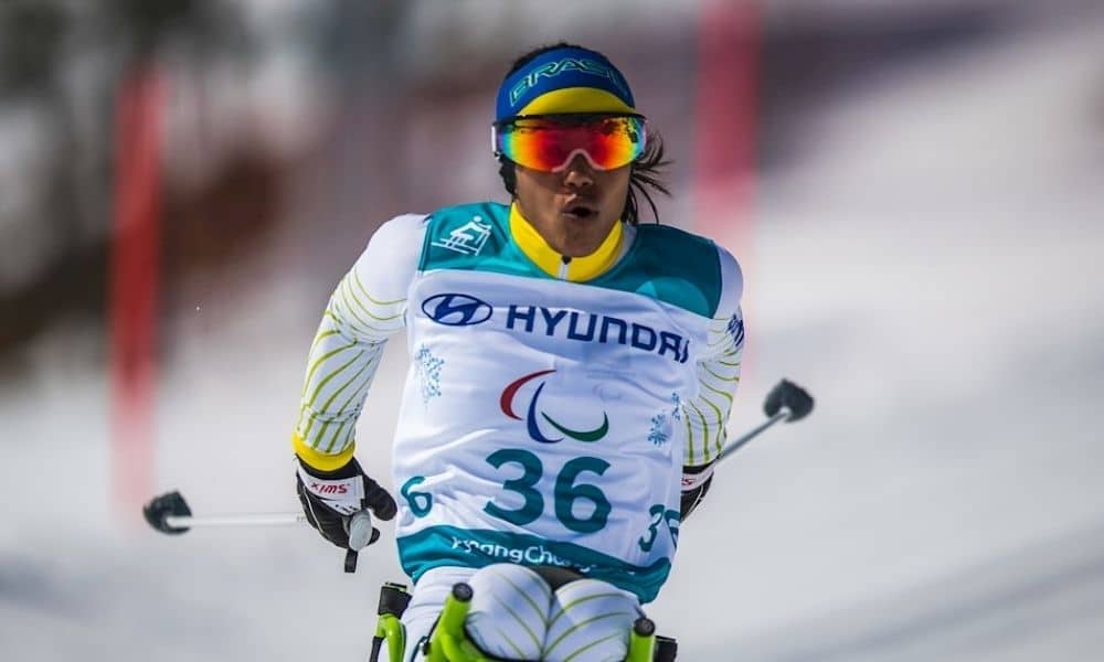 Aline Rocha em ação nos Jogos Paralímpicos de Inverno