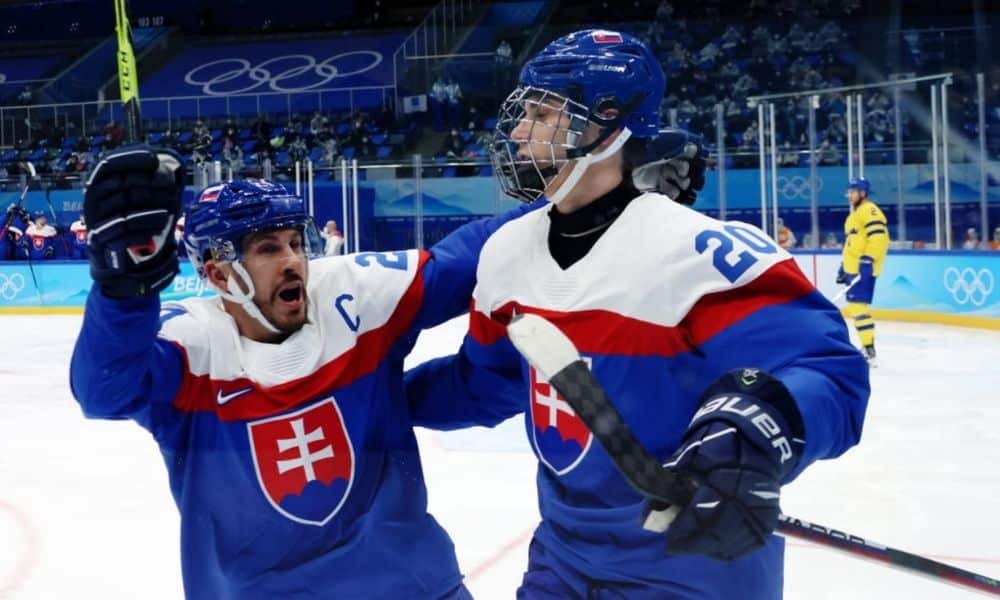 Eslováquia medalha de bronze hóquei no gelo masculino Pequim-2022