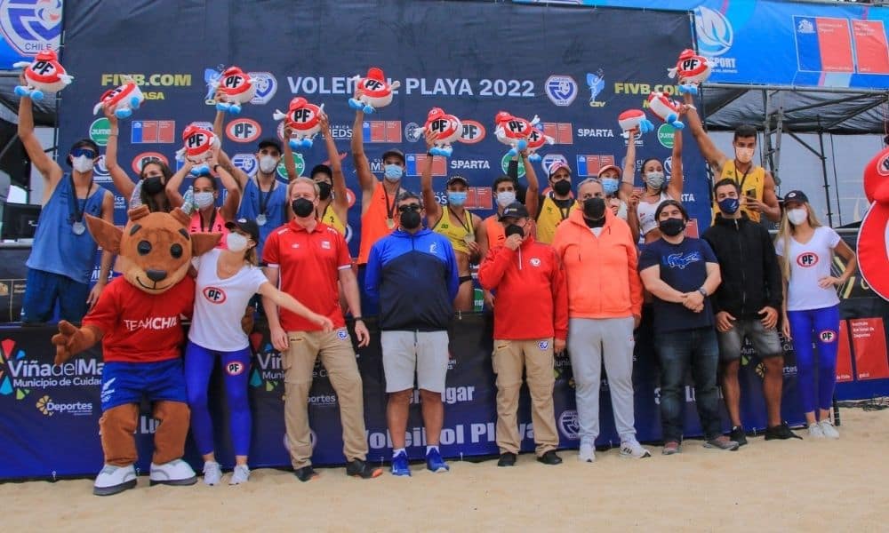 Tainá e Victoria Bruno Schmidt e Saymon Circuito Sul-Americano de vôlei de praia Viña del Mar